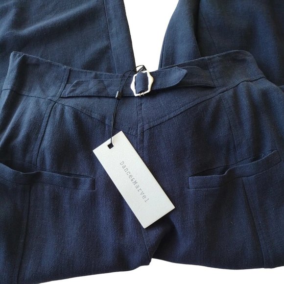 Dance And Marvel Womens Pants Medium Pockets Side Zip Lace Front Wide Leg - Picture 10 of 12